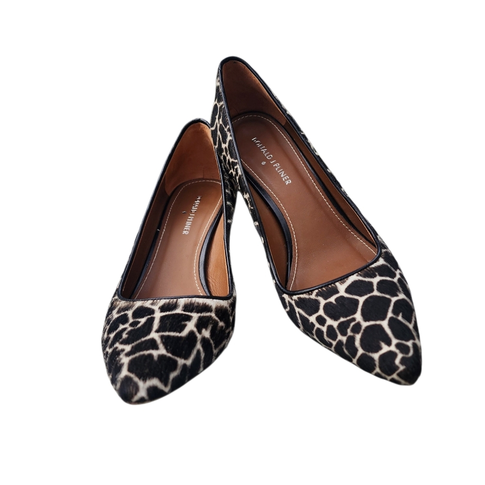 Donald Pliner Treva Calf Hair Animal Print Pointed Toe Pumps 8M - Picture 5 of 11